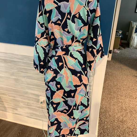 Vintage 80’s Wildcrest botanical belted robe w/pocket “Nobody does it better” M - Picture 2 of 7